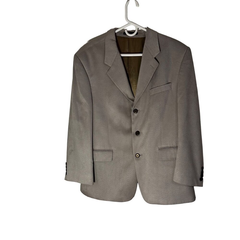 Giorgio Moreschi Vintage Men's Grey Sport Coat 42S Union Made Canada Faux Suede